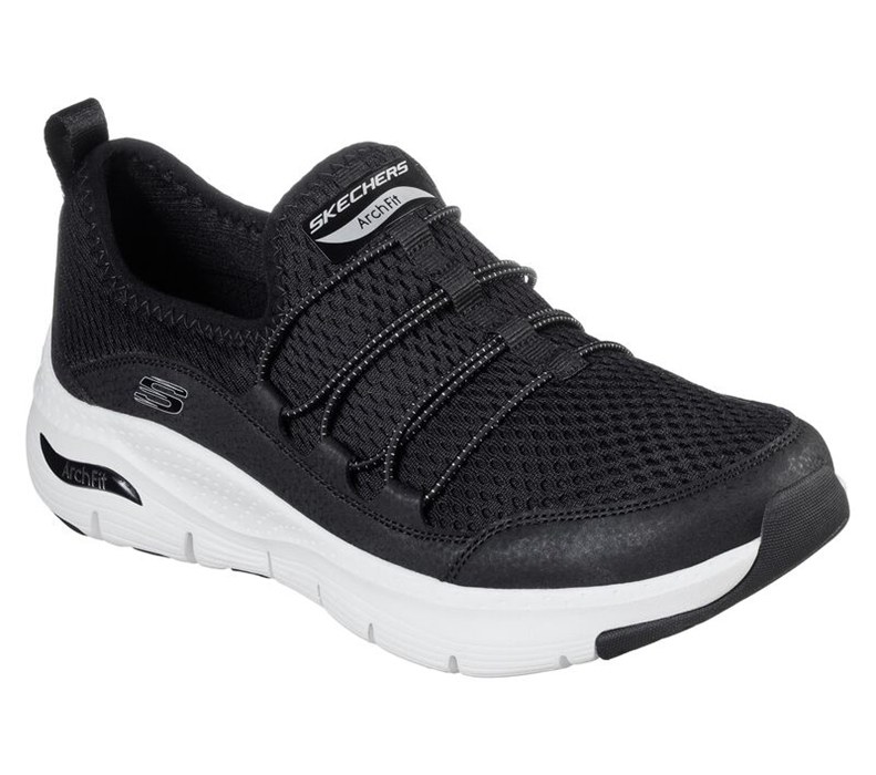 Skechers Arch Fit - Lucky Thoughts - Womens Sneakers Black/White [AU-KD5588]